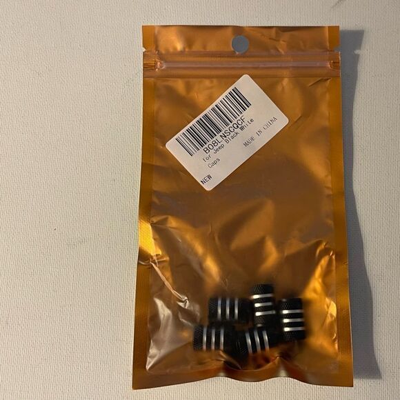 Jeep Valve Stem Caps in Black And Silver set of 5 NWT - Picture 4 of 4